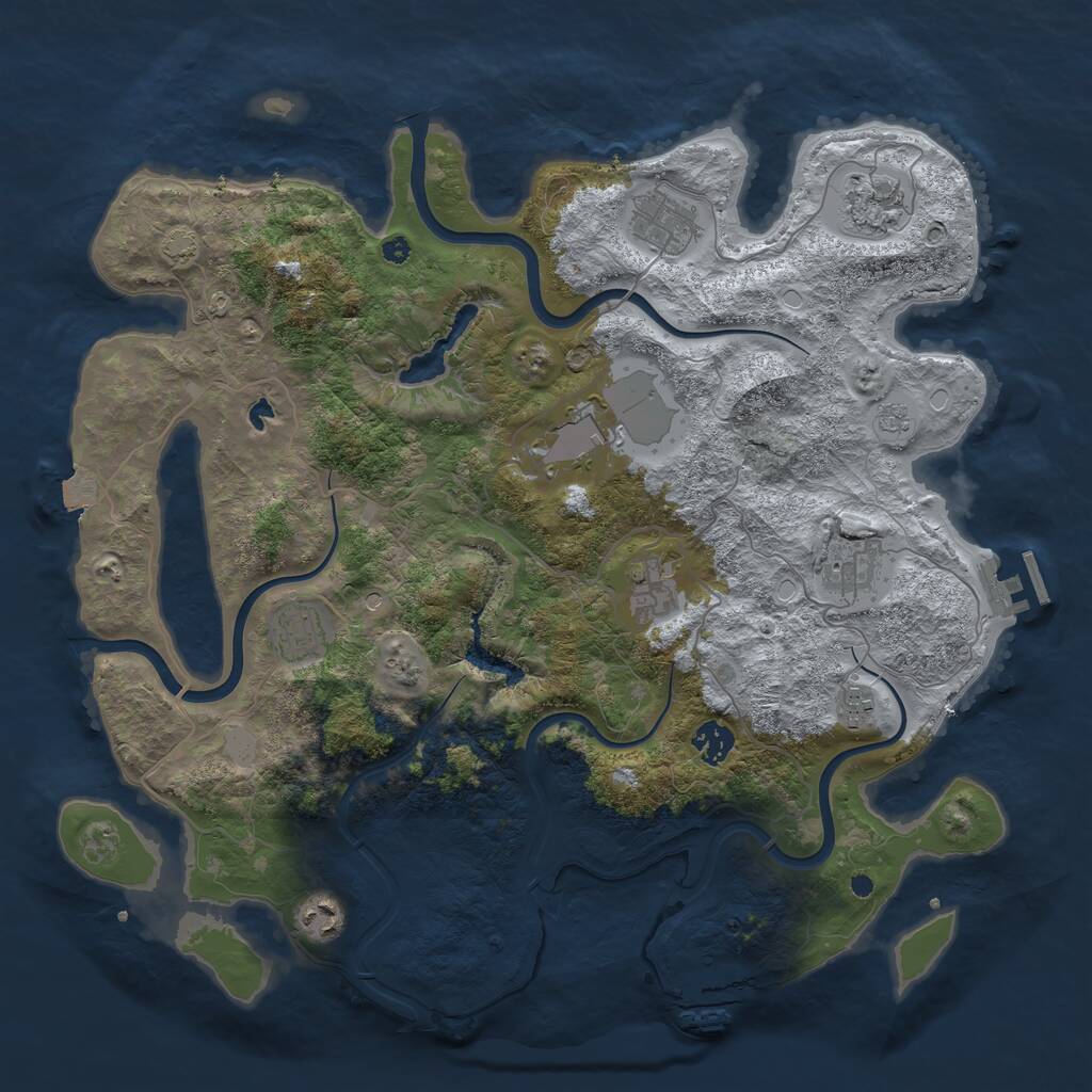 Rust Map: Procedural Map, Size: 4000, Seed: 450312496, 15 Monuments