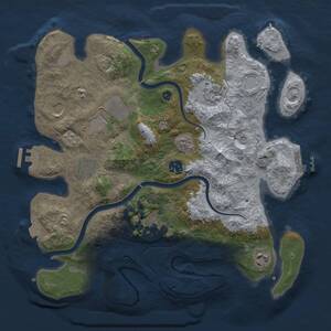 Thumbnail Rust Map: Procedural Map, Size: 3500, Seed: 435483722, 14 Monuments