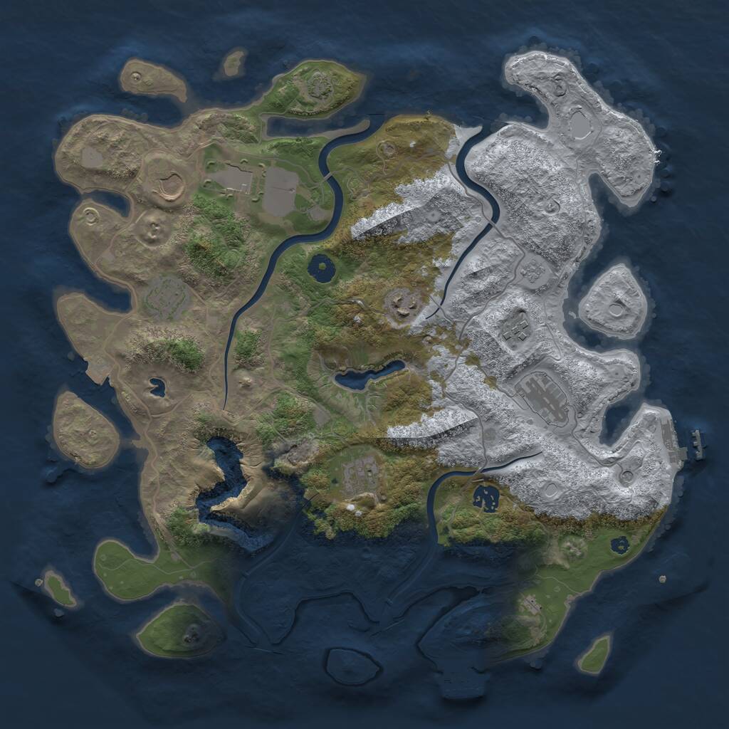 Rust Map: Procedural Map, Size: 4000, Seed: 39061083, 14 Monuments