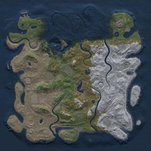 Thumbnail Rust Map: Procedural Map, Size: 4500, Seed: 1924411584, 16 Monuments