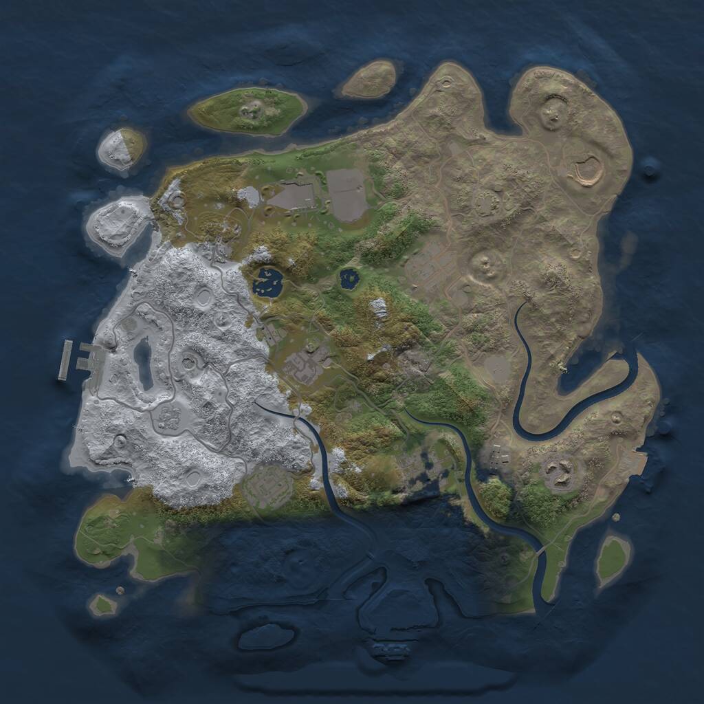 Rust Map: Procedural Map, Size: 3500, Seed: 1598497453, 16 Monuments