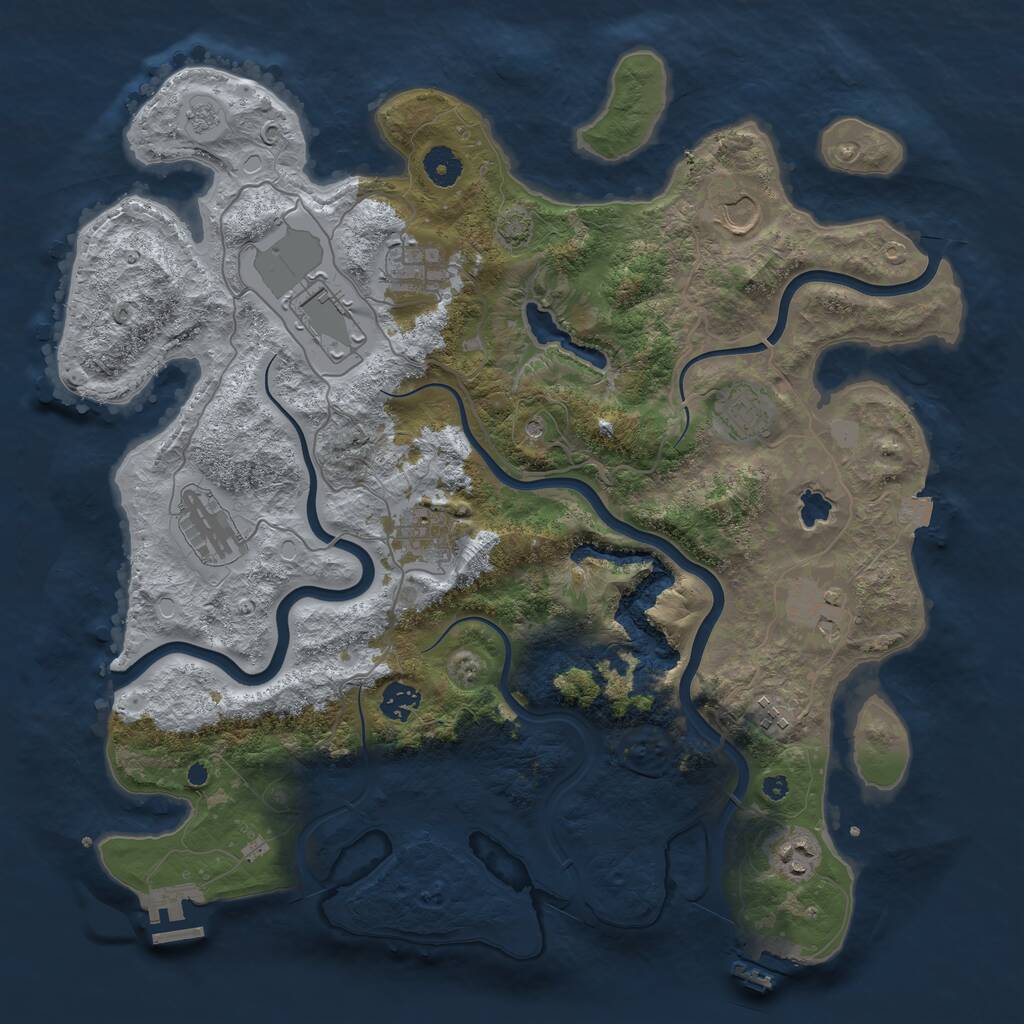 Rust Map: Procedural Map, Size: 4000, Seed: 29431, 16 Monuments