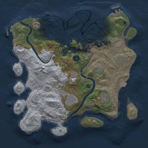 Thumbnail Rust Map: Procedural Map, Size: 3500, Seed: 24972420, 14 Monuments