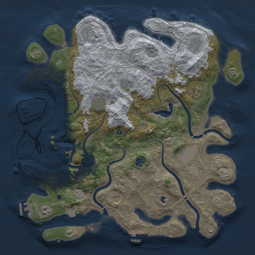 Rust Map: Procedural Map, Size: 4250, Seed: 1059884886, 16 Monuments