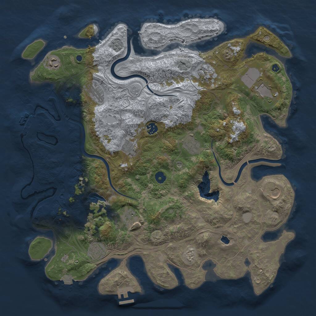 Rust Map: Procedural Map, Size: 4250, Seed: 1336052612, 17 Monuments