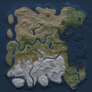 Thumbnail Rust Map: Procedural Map, Size: 4100, Seed: 709178930, 14 Monuments