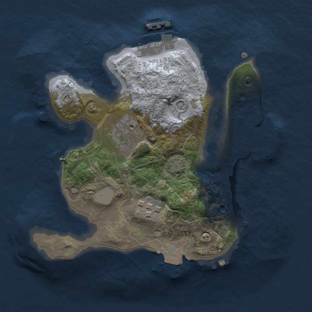 Rust Map: Procedural Map, Size: 2000, Seed: 2014, 7 Monuments