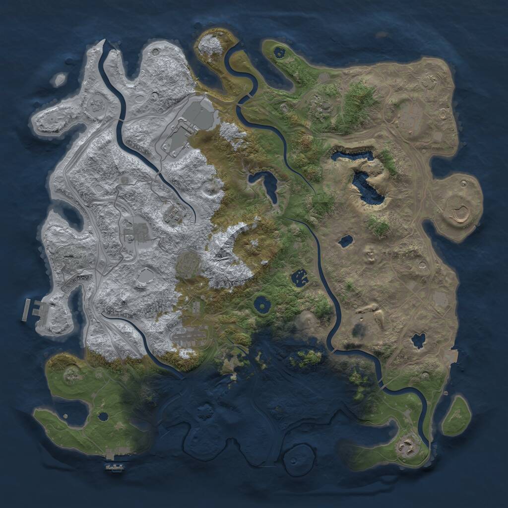 Rust Map: Procedural Map, Size: 4500, Seed: 903144, 17 Monuments