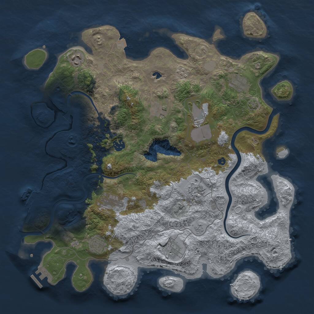 Rust Map: Procedural Map, Size: 4000, Seed: 979202718, 16 Monuments