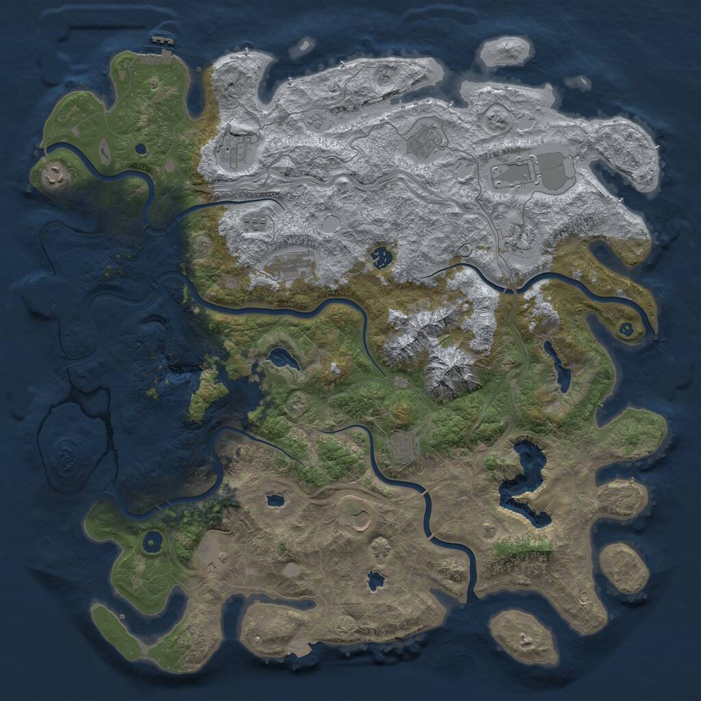 Rust Map: Procedural Map, Size: 5000, Seed: 22824387, 17 Monuments