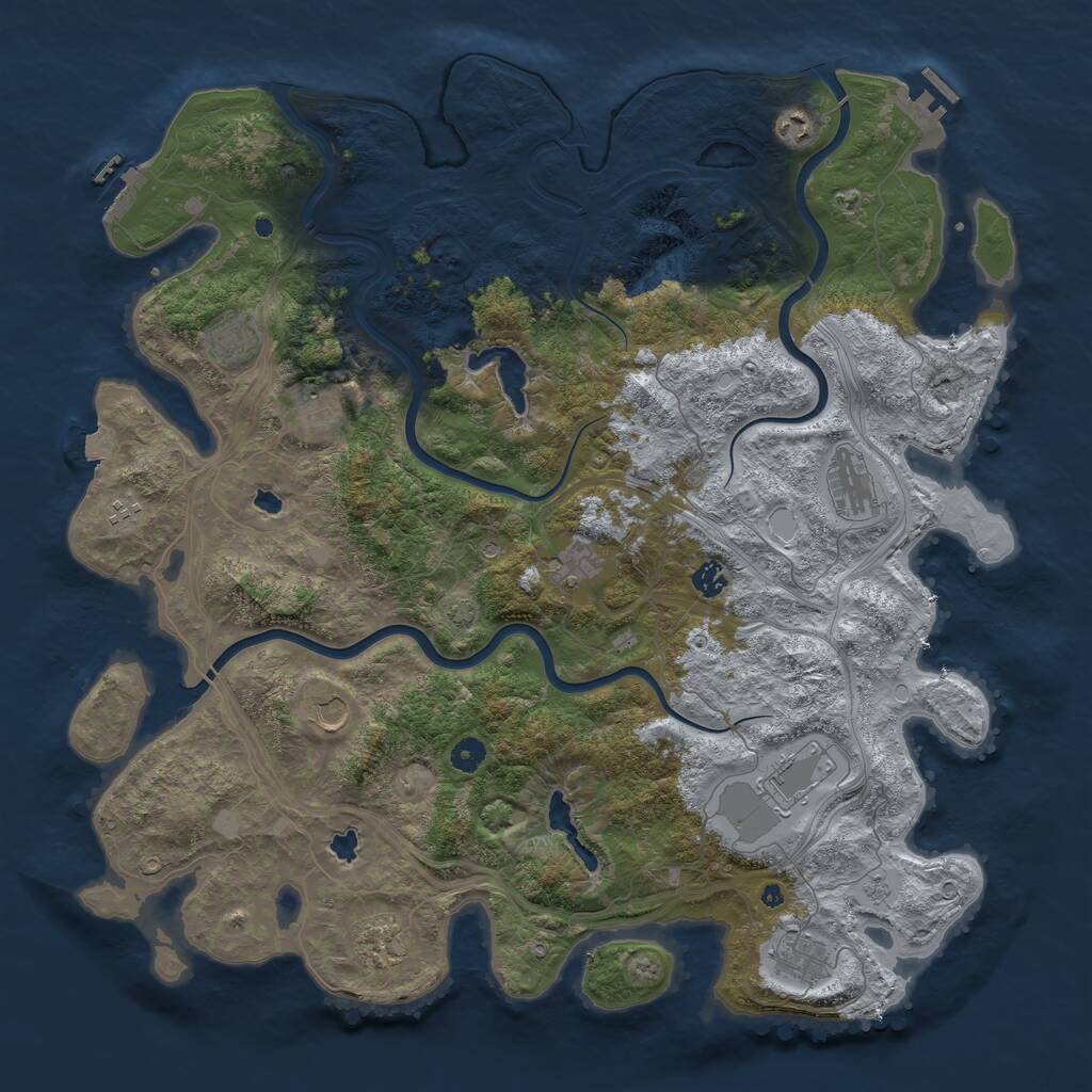 Rust Map: Procedural Map, Size: 4800, Seed: 653151166, 17 Monuments