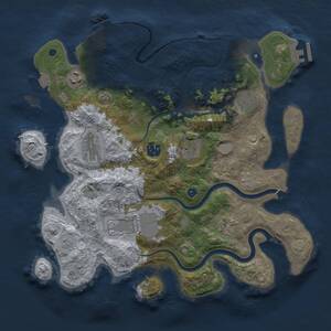 Thumbnail Rust Map: Procedural Map, Size: 3500, Seed: 571926277, 14 Monuments