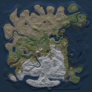 Thumbnail Rust Map: Procedural Map, Size: 4500, Seed: 93456569, 16 Monuments