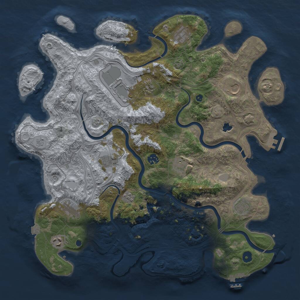 Rust Map: Procedural Map, Size: 4250, Seed: 1325692908, 17 Monuments