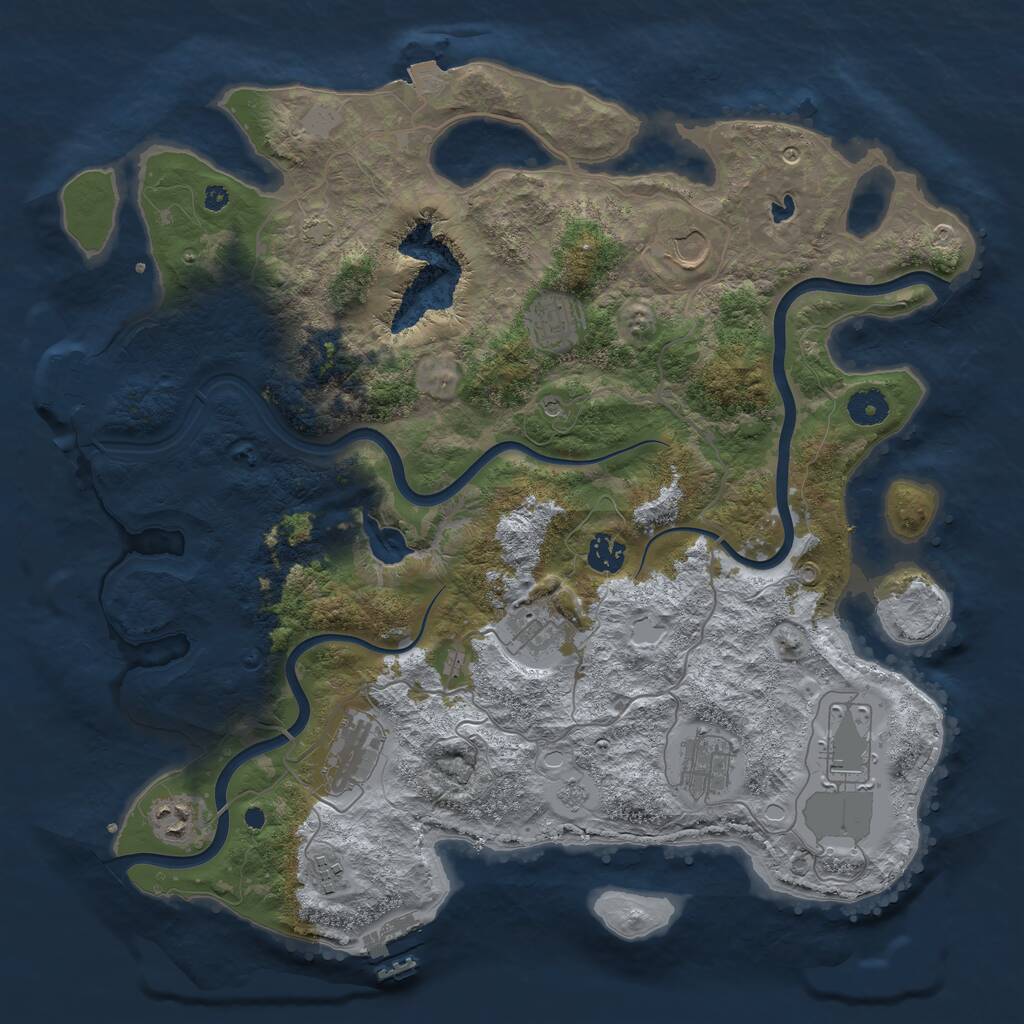 Rust Map: Procedural Map, Size: 4000, Seed: 305874705, 15 Monuments