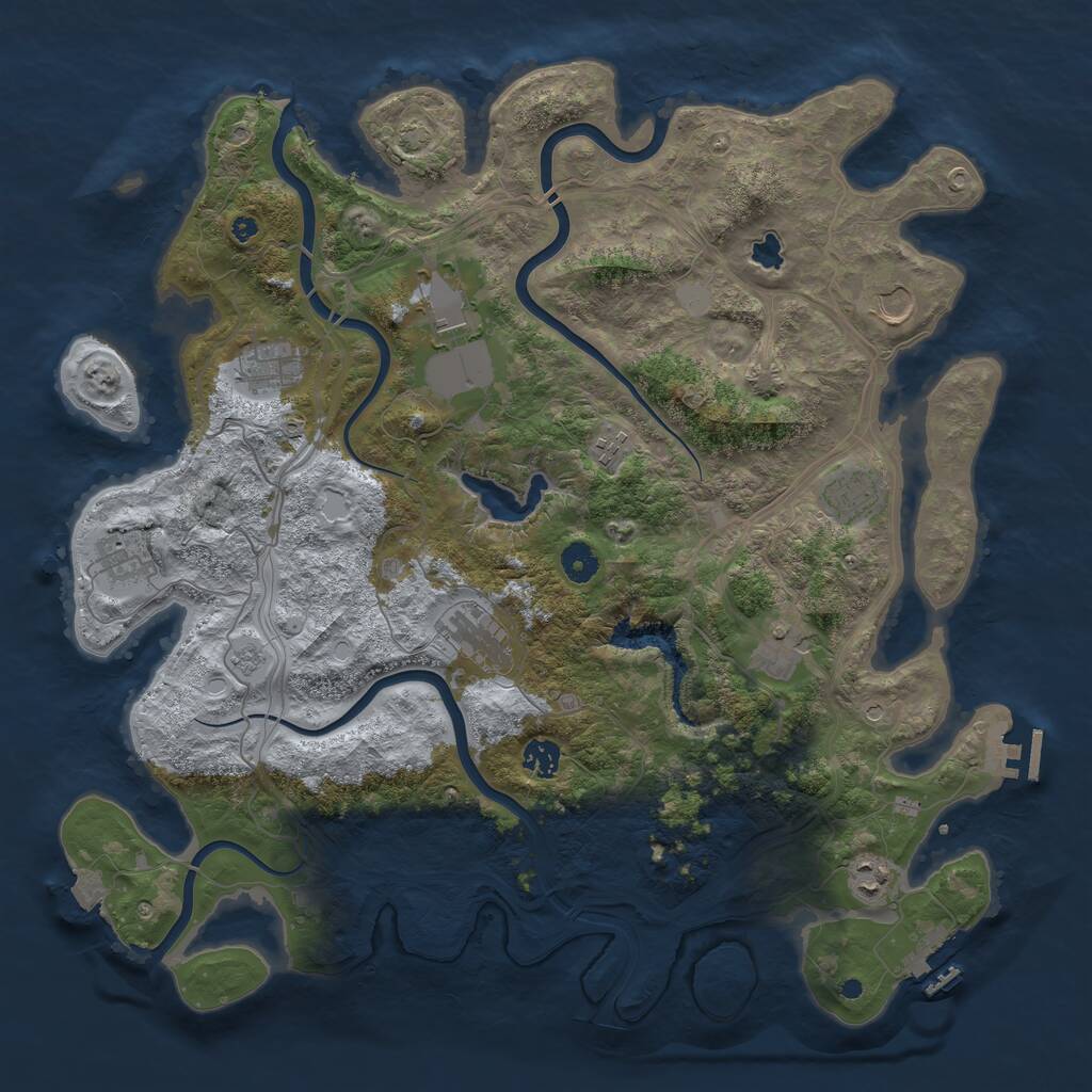 Rust Map: Procedural Map, Size: 4300, Seed: 900403905, 16 Monuments