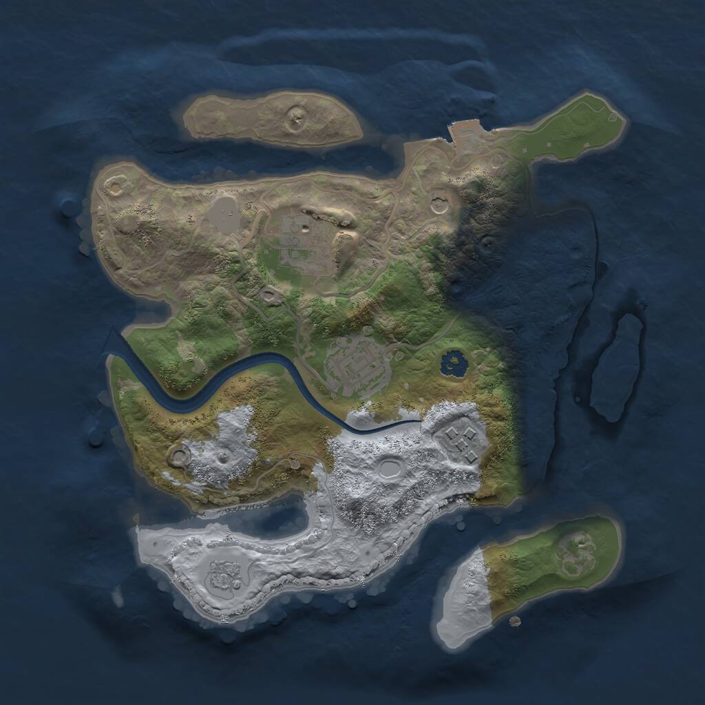 Rust Map: Procedural Map, Size: 2555, Seed: 1506199104, 6 Monuments