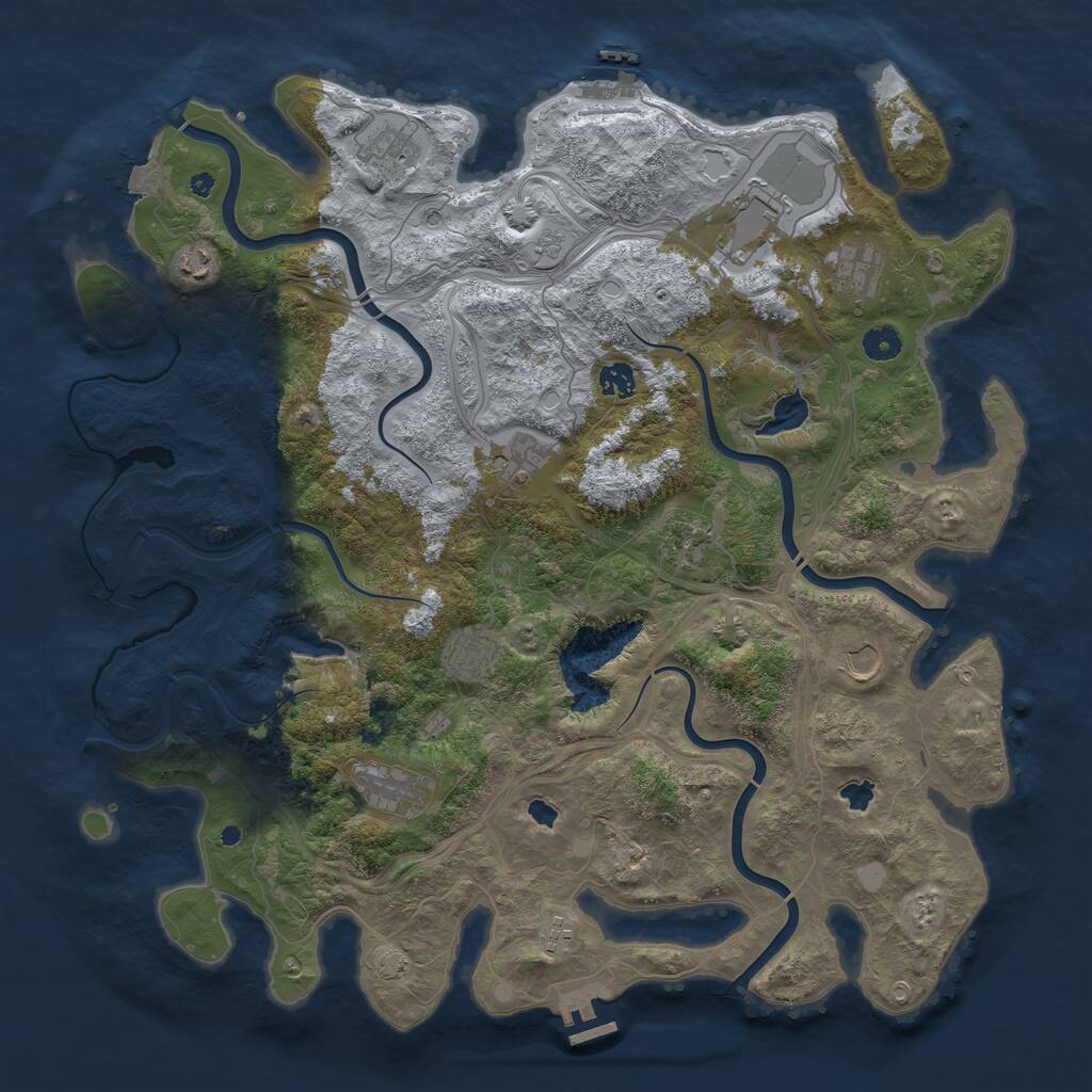 Rust Map: Procedural Map, Size: 4500, Seed: 224117132, 17 Monuments