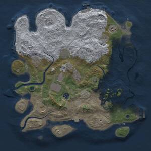Thumbnail Rust Map: Procedural Map, Size: 3700, Seed: 323294567, 17 Monuments