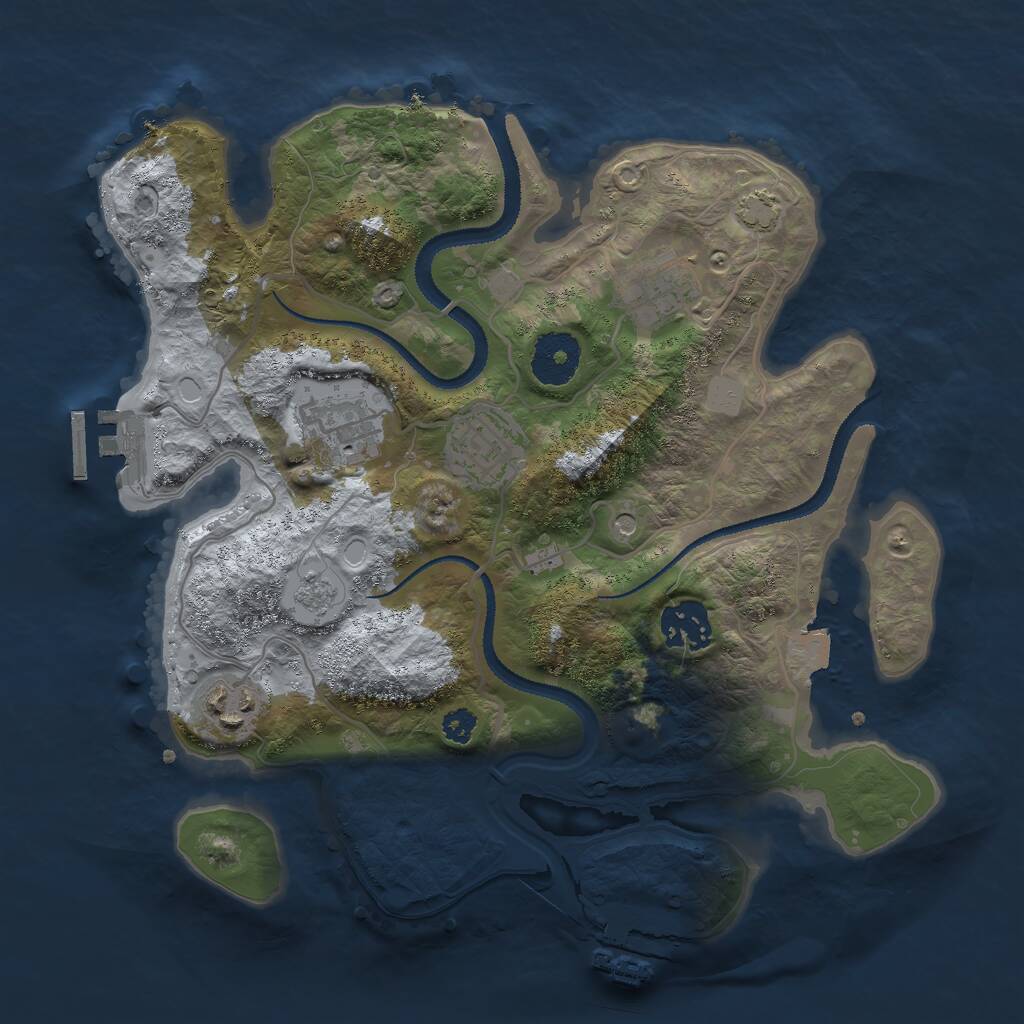 Rust Map: Procedural Map, Size: 3000, Seed: 72367287, 11 Monuments