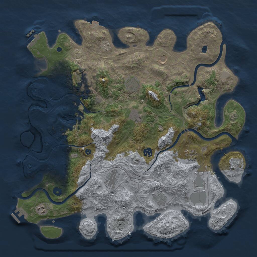Rust Map: Procedural Map, Size: 4250, Seed: 653257491, 17 Monuments