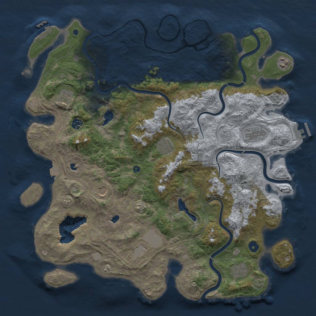 Rust Map: Procedural Map, Size: 4500, Seed: 372482578, 15 Monuments