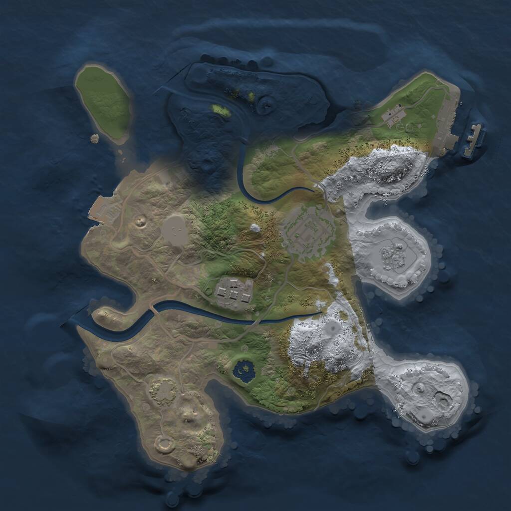 Rust Map: Procedural Map, Size: 2300, Seed: 5184732, 6 Monuments