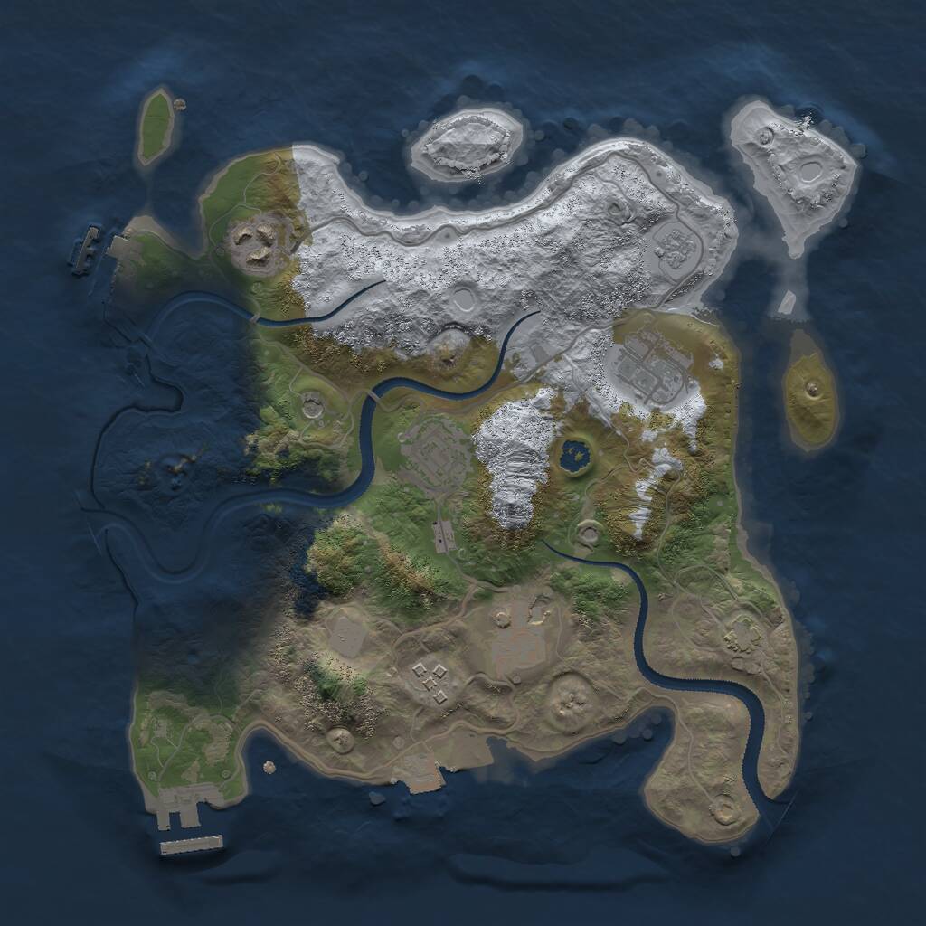 Rust Map: Procedural Map, Size: 3000, Seed: 618840921, 11 Monuments