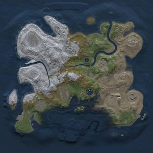 Thumbnail Rust Map: Procedural Map, Size: 3300, Seed: 845057325, 14 Monuments