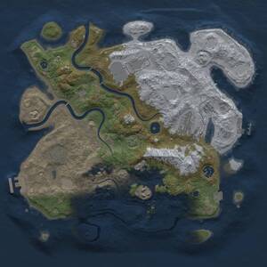 Thumbnail Rust Map: Procedural Map, Size: 3650, Seed: 73528610, 13 Monuments