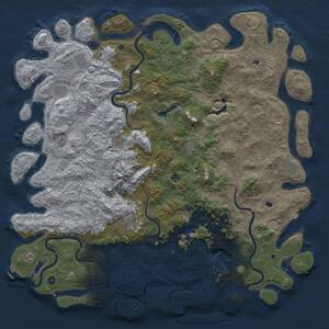 Thumbnail Rust Map: Procedural Map, Size: 6000, Seed: 739017, 17 Monuments