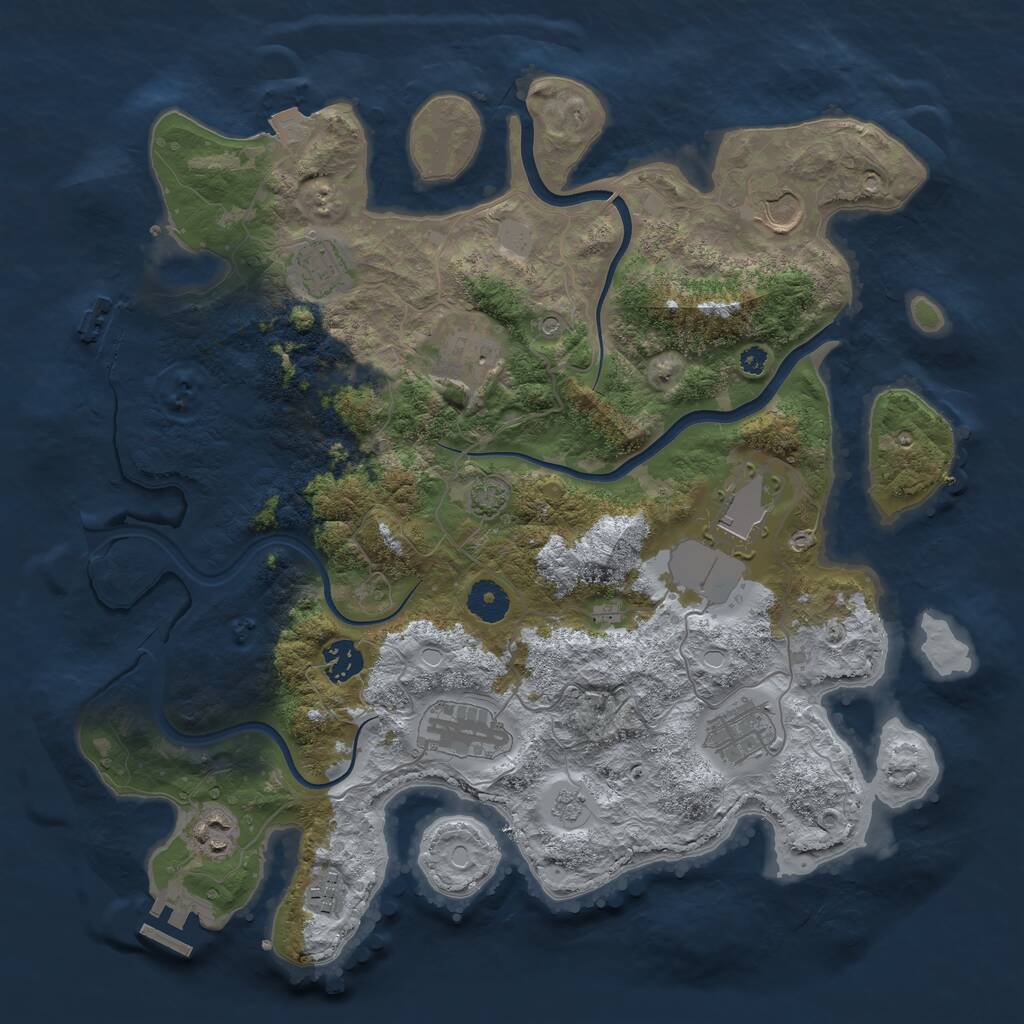Rust Map: Procedural Map, Size: 3750, Seed: 114928897, 15 Monuments