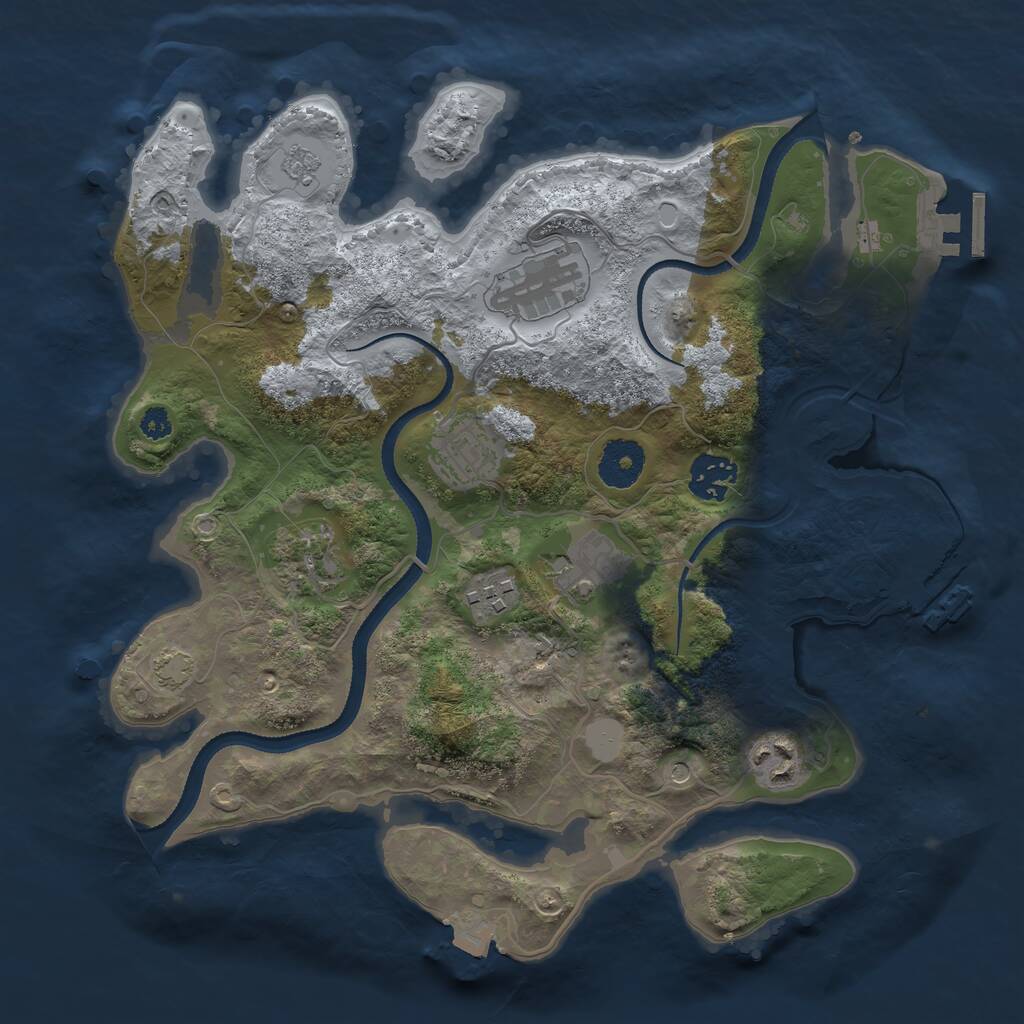 Rust Map: Procedural Map, Size: 3240, Seed: 1561991865, 13 Monuments