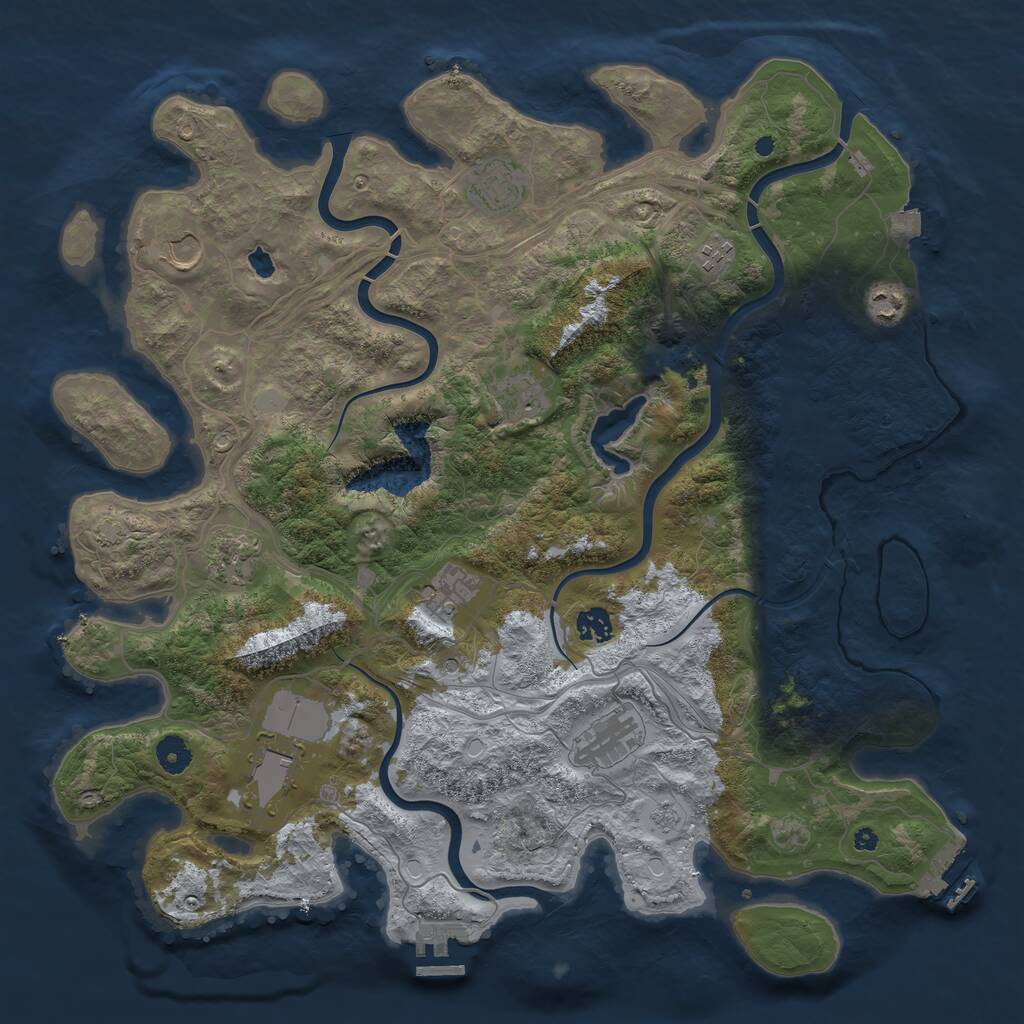 Rust Map: Procedural Map, Size: 4250, Seed: 330437868, 16 Monuments