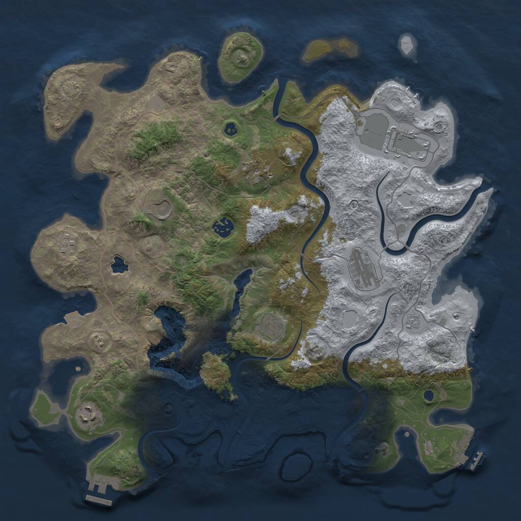Rust Map: Procedural Map, Size: 4000, Seed: 956334353, 14 Monuments