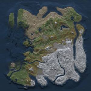 Thumbnail Rust Map: Procedural Map, Size: 4000, Seed: 1105191532, 15 Monuments