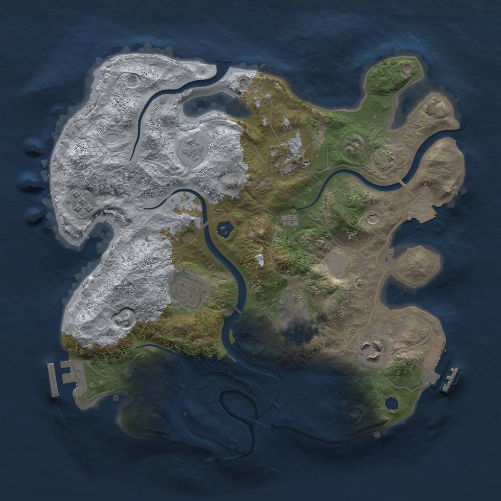 Rust Map: Procedural Map, Size: 3000, Seed: 2095681117, 11 Monuments