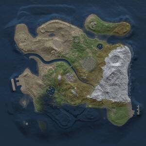 Thumbnail Rust Map: Procedural Map, Size: 2500, Seed: 1548614670, 9 Monuments