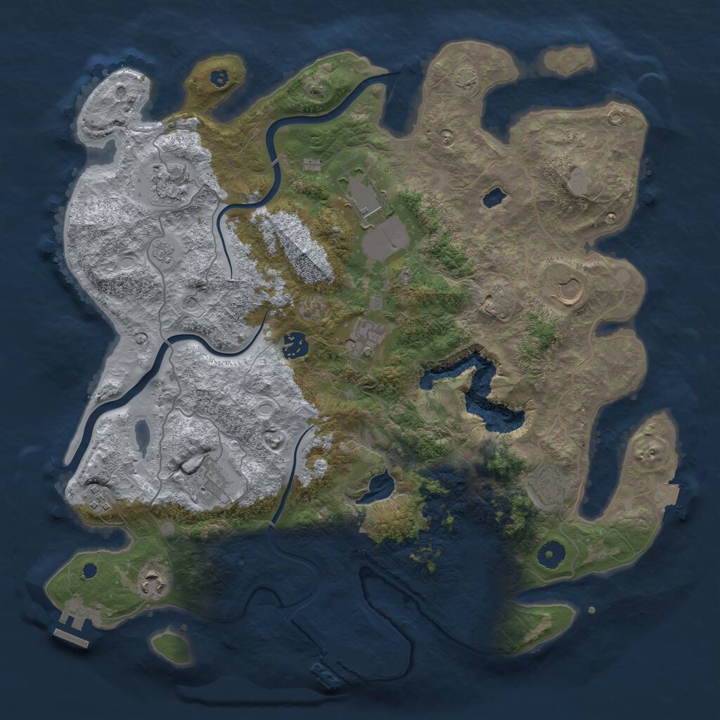 Rust Map: Procedural Map, Size: 4000, Seed: 7667867, 15 Monuments