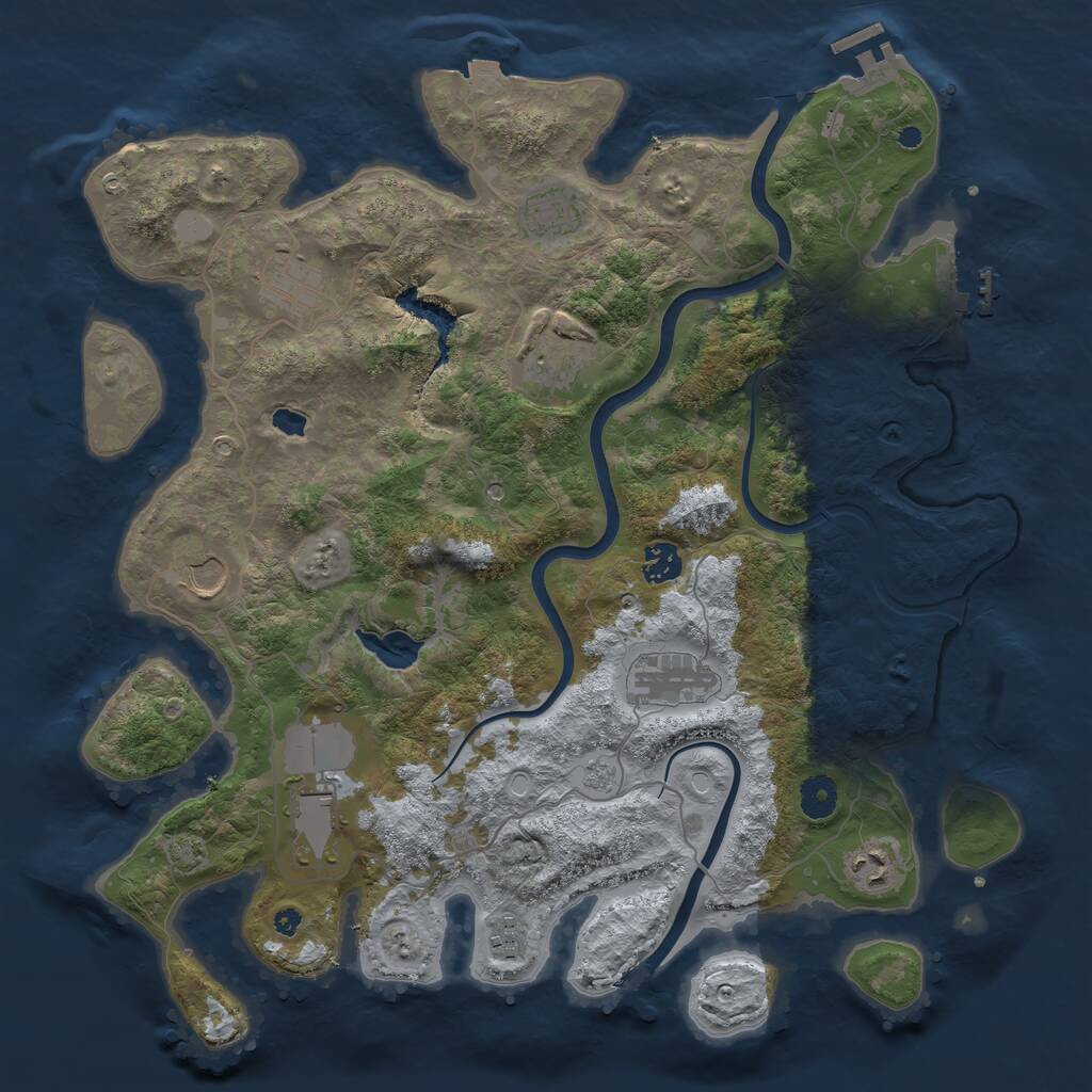 Rust Map: Procedural Map, Size: 4000, Seed: 1754339907, 15 Monuments