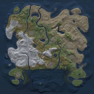 Thumbnail Rust Map: Procedural Map, Size: 4250, Seed: 1389981994, 17 Monuments