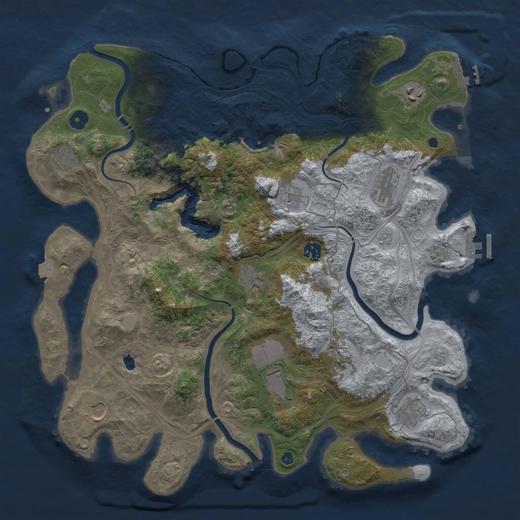 Rust Map: Procedural Map, Size: 4250, Seed: 260604, 17 Monuments