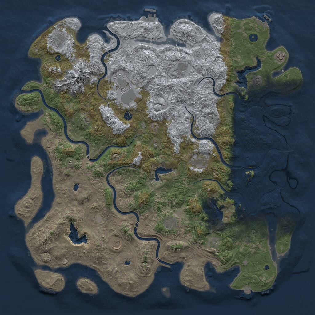 Rust Map: Procedural Map, Size: 5500, Seed: 754359812, 17 Monuments