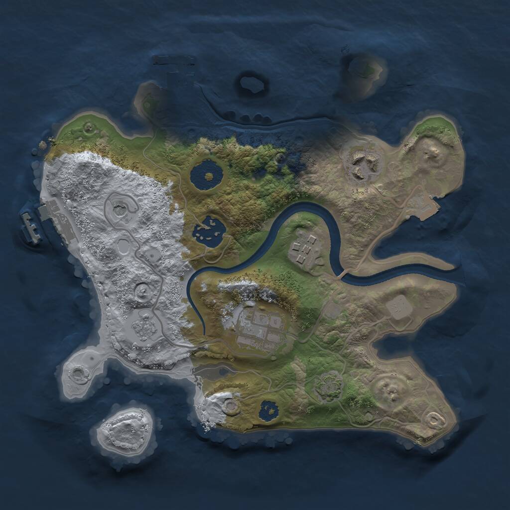 Rust Map: Procedural Map, Size: 2500, Seed: 1666211573, 10 Monuments