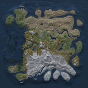 Thumbnail Rust Map: Procedural Map, Size: 4000, Seed: 1326159377, 14 Monuments