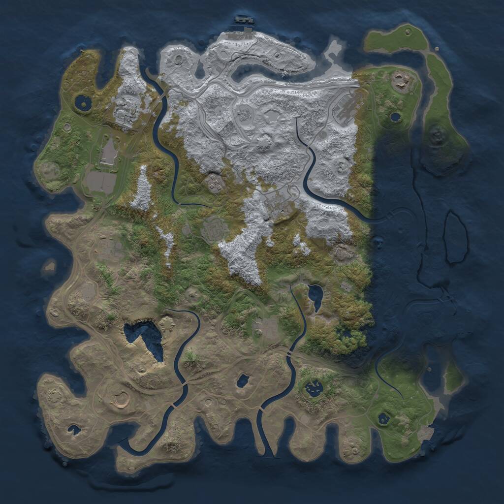 Rust Map: Procedural Map, Size: 4500, Seed: 1927111501, 17 Monuments