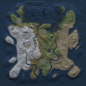 Thumbnail Rust Map: Procedural Map, Size: 3500, Seed: 140347541, 14 Monuments