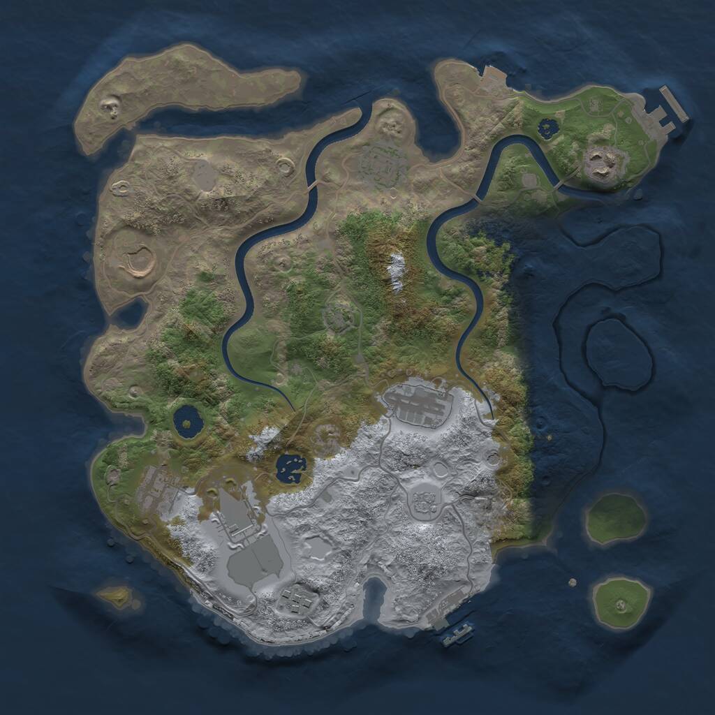 Rust Map: Procedural Map, Size: 3500, Seed: 418972318, 14 Monuments