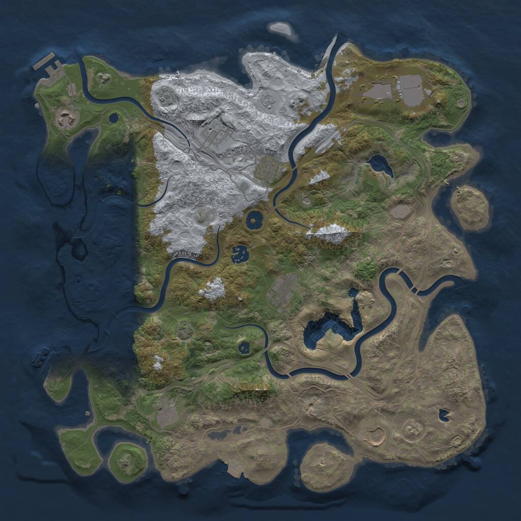Rust Map: Procedural Map, Size: 4250, Seed: 890682400, 15 Monuments