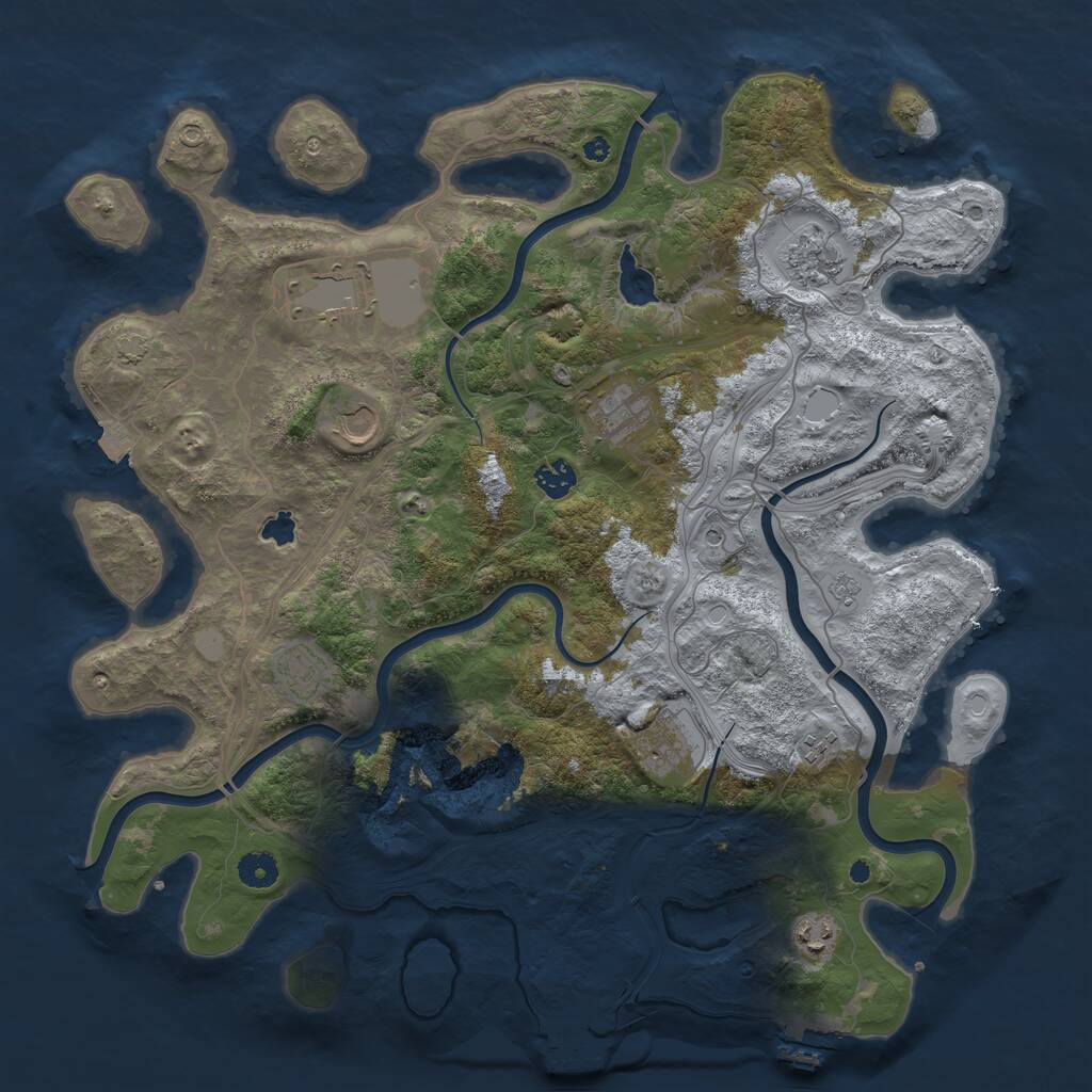 Rust Map: Procedural Map, Size: 4250, Seed: 1861318374, 15 Monuments